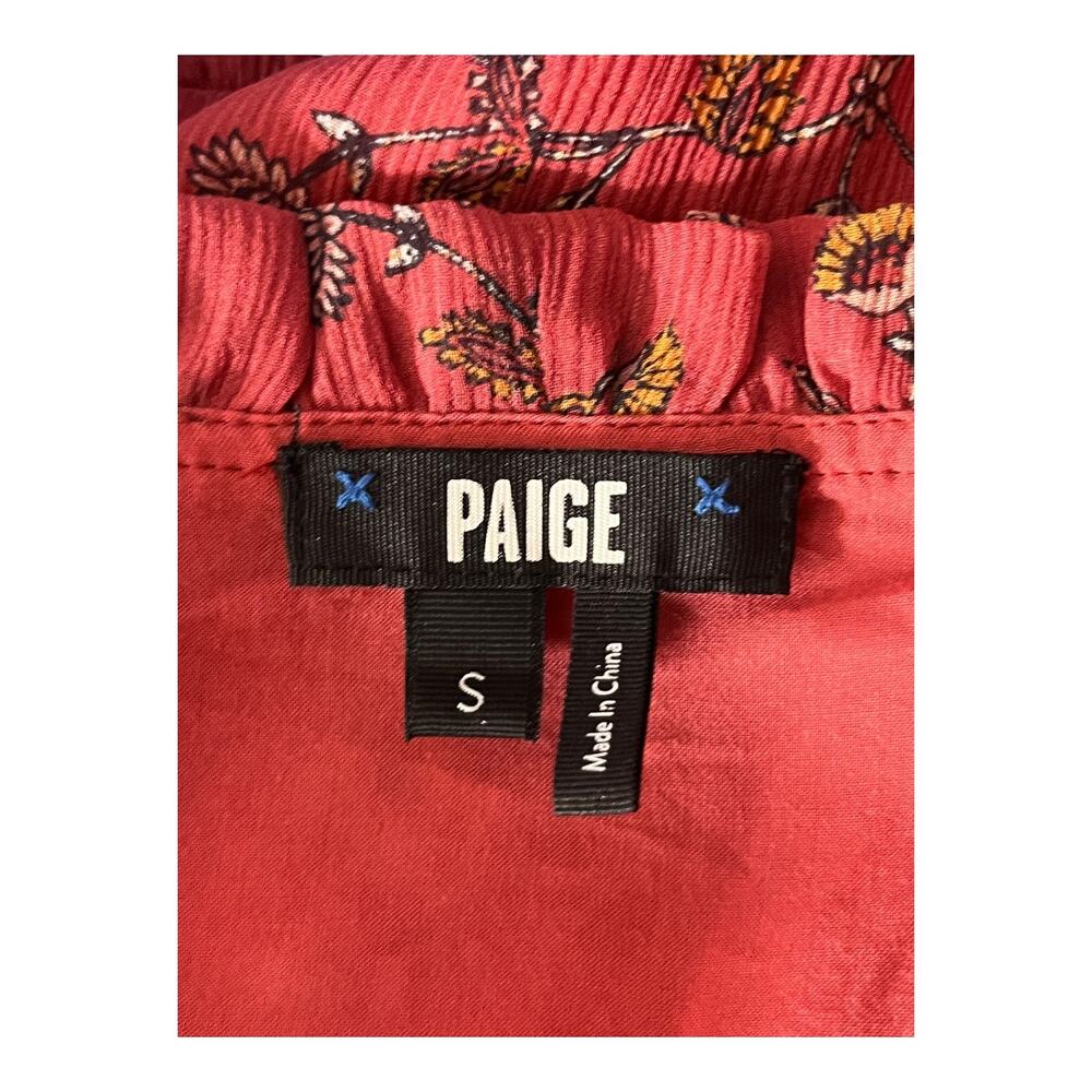 Paige Dress Giannina floral silk minidress dark pink size Small S - Picture 5 of 7